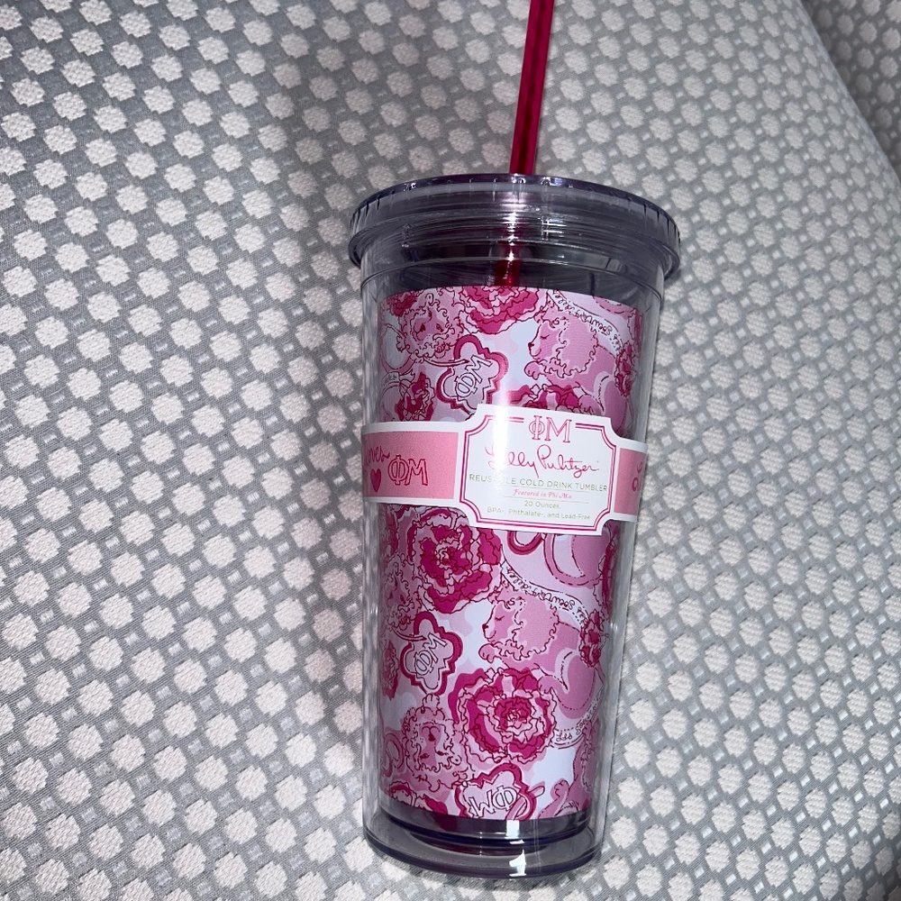 Lilly Pulitzer Phi Mu Sorority Print Tumbler Cup Only one left